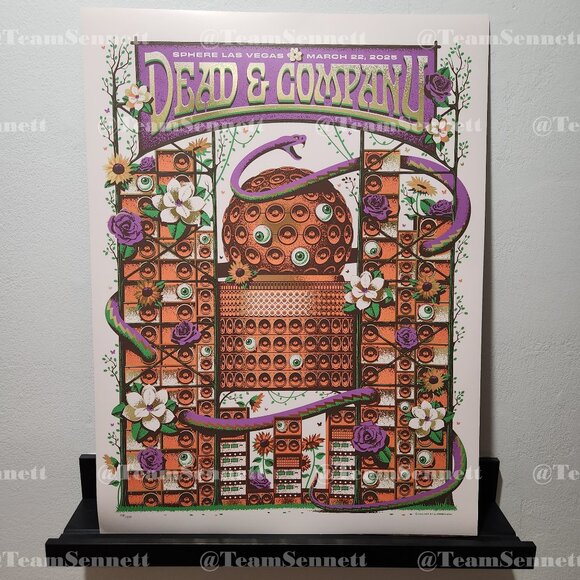 2025 March 22 / Dead & Company Sphere FOIL Poster 18"x 24" / Gold Foil Accents